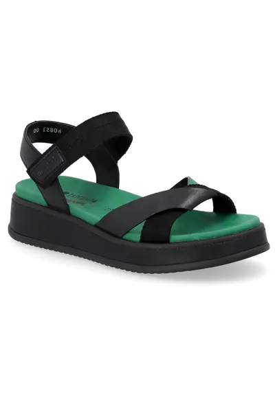 Rieker Revolution sandale cu velcro pentru femei amestec negru-verde W0851-00