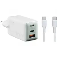 Incarcator Retea Cu Cablu USB-C Infinix XC07868EU + XDC95, 68W, 6.2A, 1 x USB-A - 2 x USB-C, Alb