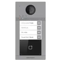 Post de exterior videointerfon WiFi Hikvision DS-KV8413-WME1, 2MP, IR 3m, Mifare 13.56 MHz, pentru 4 familii