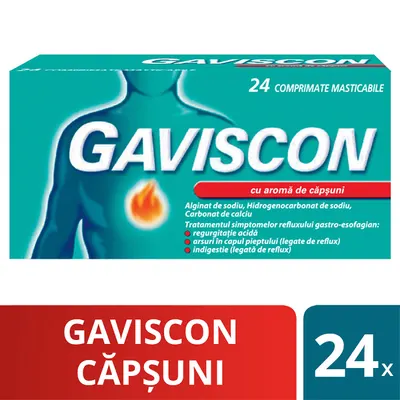 Gaviscon capsuni, Reckitt Benckiser | 24 comprimate