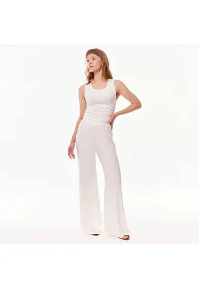 Pantaloni evazati Ivy - Ecru