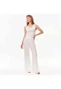 Pantaloni evazati Ivy - Ecru
