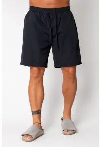 Pantaloni scurti din fas Black 17109 - Negru