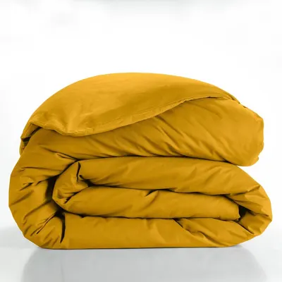 Husă de pilotă galbenă din bumbac pentru pat dublu/extinsă 240x220 cm Lina – douceur d'intérieur