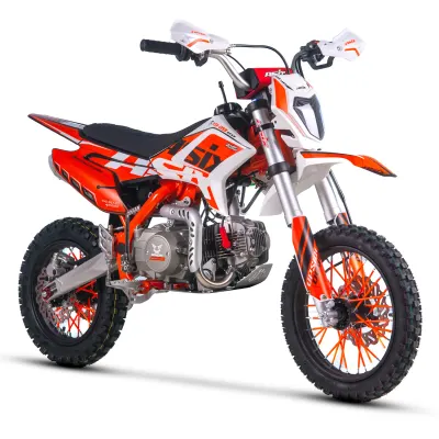 Motocicleta Enduro Cross Asix XB28 110cc, 4T, roti 14 12 , cu far, pornire electromotor, kick si starter, culoare gri portocaliu