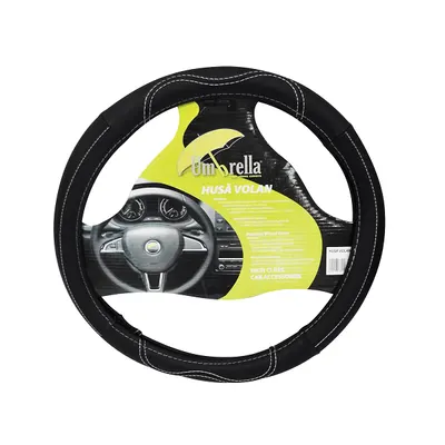 Husa volan auto Umbrella Piele ecologica Negru