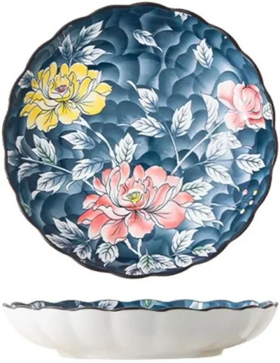 Platou rotund și adânc Morello - Retro Lotus, 20.5 х 4.5 cm