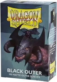 Protecții pentru cărți Dragon Shield - Matte Outer Sleeves Standard Size, Black (100 buc.)