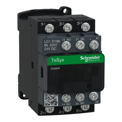 Contactor, Tesys Deca, cale ferata S207, 3P(3NO), AC-3/AC-3e, 18A, <=440V, bobina de consum redus 24V CC, terminale inelare cu borne tip lug