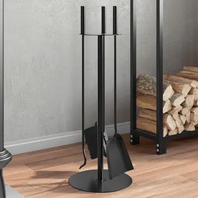 vidaXL Set scule pentru șemineu, 4 piese, 22x59 cm, oțel