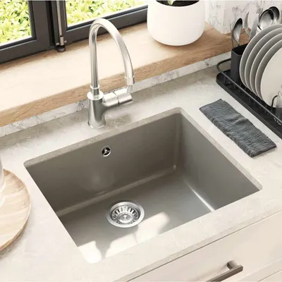 vidaXL Chiuvetă 80% Quartz și 20% Rășină 530 x 460 mm Gri