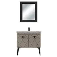 Set mobilier baie Cosmos 3 piese mocha mat 90 cm