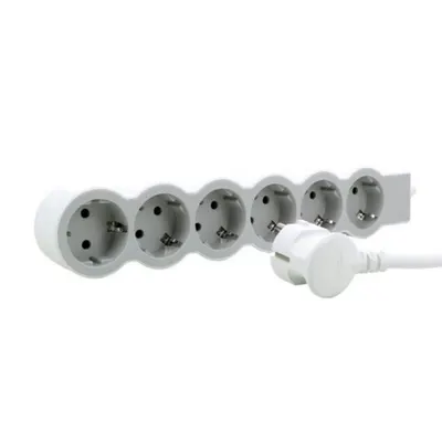 Prelungitor Sch 6x2p+t Standard 1,5m 1,5mm2 Alb/gri