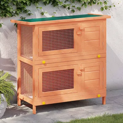 Cușcă de exterior iepuri cușcă adăpost animale mici, 4 uși, lemn