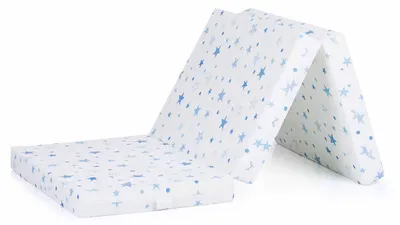 Saltea pliabilă Chipolino - 60 x 120 x 6 cm, albă cu stele albastre