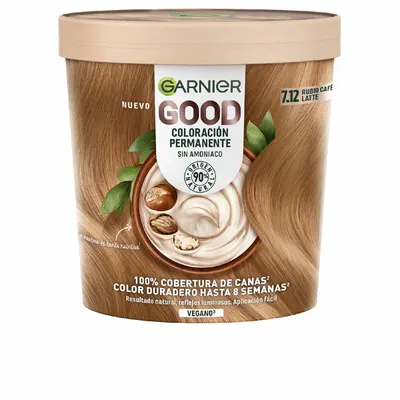 Vopsea de păr permanentă, Garnier, Good Café Latte Blonde, 7.12