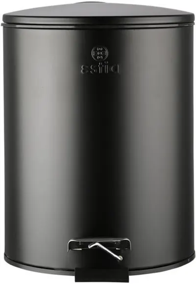 Coș de baie cu închidere silențioasă Estia - Classic, 5 l, negru mat