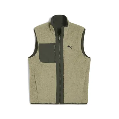 Geacă alergare bărbați reversibilă fleece Hybrid Sherpa Wendbare Weste, negru