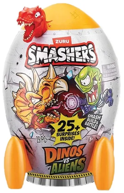 Set de joacă Zuru Smashers - Dinos vs Aliens:Mini ou de dinozaur, dinozaur roșu
