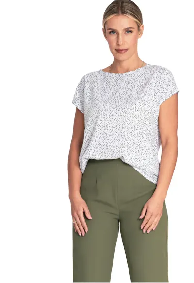Tricou dama M1048 - Poliester/Elastan - Alb