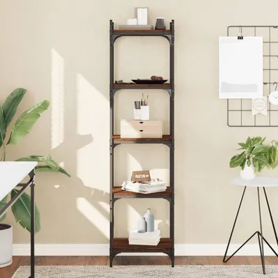 vidaXL Bibliotecă 5 niveluri, stejar maro 40x30x154 cm, lemn prelucrat