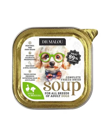 DR MALOU Supă liofilizată Rață cu broccoli 12g hrană umedă pentru câini