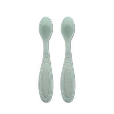 Set de 2 lingurite My Friend Iceberg Green cu margine rotunjita 6 luni+