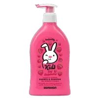 Gel de dus si sampon pentru copii cu aroma de zmeura, Sanosan Kids | 400 ml