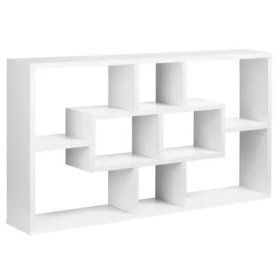 HOMCOM Bibliotecă Modernă de Perete, Rafturi Spatioase, 85x47.5x14.5 cm, Alb | Aosom Romania
