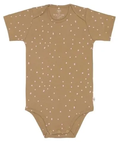 Body pentru bebeluși cu mânecă scurtă Lassig - 86/92 cm, 12-24 luni, Dots curry