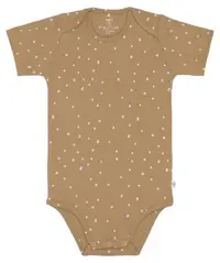 Body pentru bebeluși cu mânecă scurtă Lassig - 86/92 cm, 12-24 luni, Dots curry
