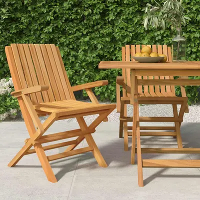vidaXL Scaune pliante 2 buc 61x67x90 cm lemn masiv de tec