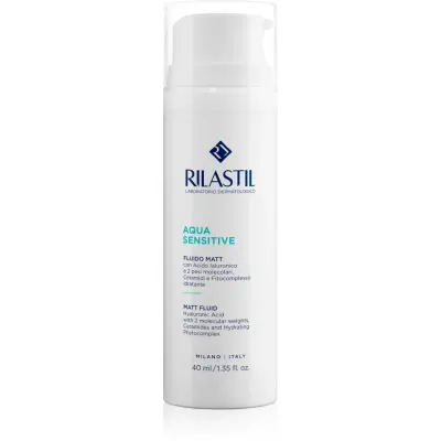 Rilastil Aqua Sensitive fluid matifiant hidratant pentru piele sensibila predispusa la acnee 40 ml