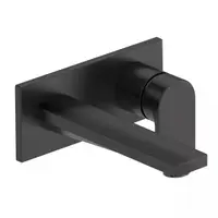 Baterie lavoar Duravit Tulum TU1070004046, montare pe perete, cartus ceramic, monocomanda, 191 mm, necesita valva, Negru mat