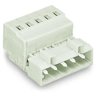 1-conductor male connector; 100% protected against mismating; Snap-in mounting feet; 2.5 mm²; Pin spacing 5 mm; 16-pole; 2,50 mm²; light gray