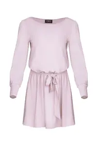 Rochie mini M576 - maneci lungi - viscoza - Roz