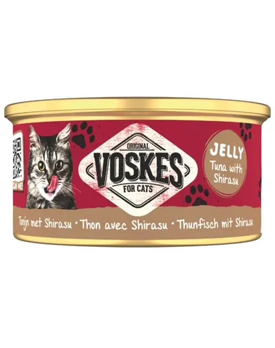 VOSKES Jelly Ton cu Shirasu 85 g 100% ton cu sardelă japoneză (shirasu) în aspic, hrană complementară pentru pisici