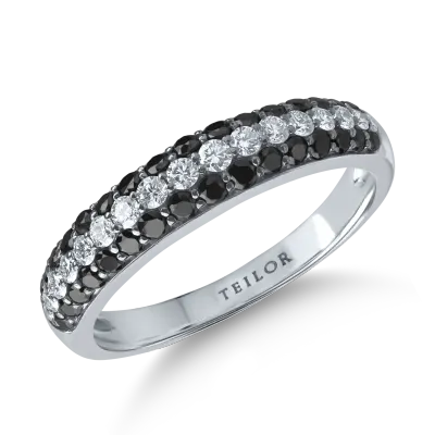 Inel semi eternity din aur alb cu diamante de 0.7ct