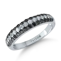 Inel semi eternity din aur alb cu diamante de 0.7ct