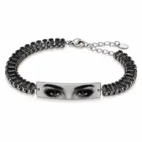 Bratara Personalizata Eyes Mystic Silver Black Cu Argint