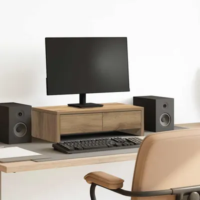 vidaXL Suport monitor cu sertare, stejar artizanal, 50x27x15 cm, lemn