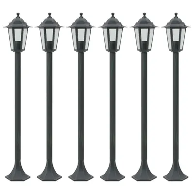 vidaXL Stâlp iluminare grădină 6 buc. E27 110 cm aluminiu verde închis