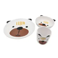 Set masă copii, cană + bol + farfurie, 100% melamină, model ursuleț