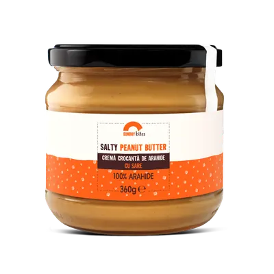 Crema crocanta de arahide cu sare, 360g, Sunday Bites