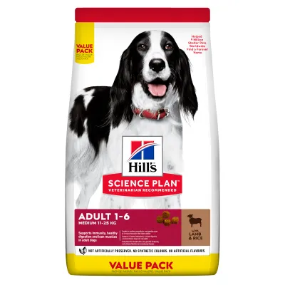 Hrana uscata caini, Hill's Science Plan Canine Adult Medium Lamb & Rice Transit Value Pack, 18 kg