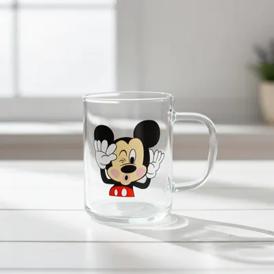 Pahar pentru băuturi calde și reci Morello - Mickey Mouse, cu mâner, 400 ml