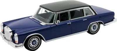 Mașină metalică Welly - 1963 Mercedes-Benz 600, albastru, 1:24