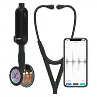 Stetoscop electronic 3M™ Littmann® CORE Digital, Negru, capsula curcubeu (Black/High-Polish Rainbow)