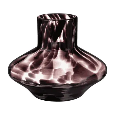 Vază maro din sticlă lucrată manual (înălțime 28 cm) Glom – noo.ma