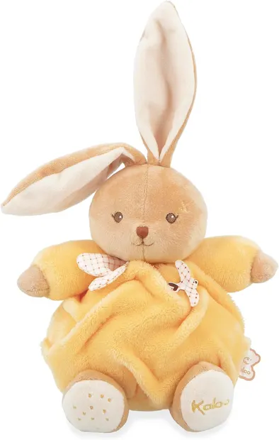 Iepuraș de pluș Kaloo - Chubby Rabbit, galben, 17 cm